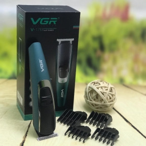 Беспроводная профессиональная машинка для стрижки волос-триммер VGR V-176 (4 сменные насадки) - фото 1 - id-p181588499