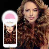 Кольцо для селфи (лампа подсветка) Selfie Ring Light RK-12, USB, 3 свет.режима Розовое