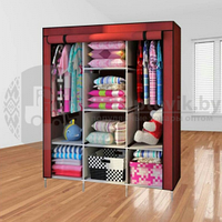 УЦЕНКА Складной шкаф Storage Wardrobe mod.88130 130 х 45 х 175 см. Трехсекционный Красный (бордовый)
