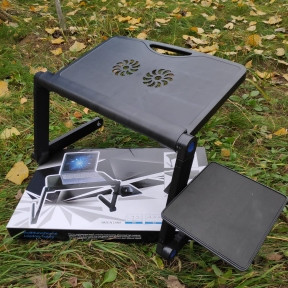 Складной cтолик трансформер для ноутбука Multifunctional Laptop Table T9 New с вентиляцией и подставкой для - фото 1 - id-p181590647