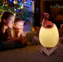 Светодиодный ночник Мезозой (лампа - ночник) 3D Динозавр игрушка с пультом управления, 16 цветов Аллозавр