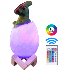 Светодиодный ночник Мезозой (лампа - ночник) 3D Динозавр игрушка с пультом управления, 16 цветов Паразауролоф - фото 1 - id-p181592948