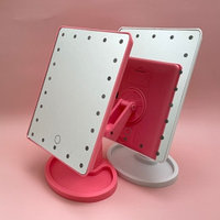 АКЦИЯ   Безупречное зеркало с подсветкой Lange Led Mirror Black/White/Pink Розовое, батарейка