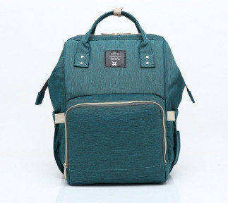 Сумка - рюкзак для мамы Baby Mo с USB / Цветотерапия, качество, стиль Изумрудный с карабином и креплением USB - фото 1 - id-p181594318