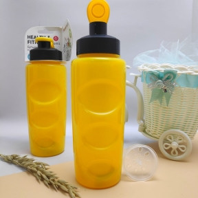 Анатомическая бутылка с клапаном Healih Fitness для воды и других напитков, 500 мл. Сито в комплекте Желтая - фото 1 - id-p181585442
