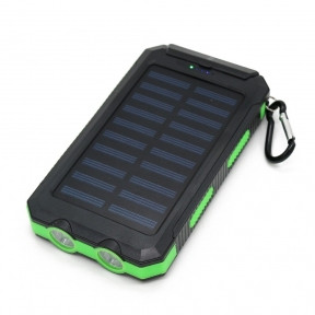 Внешний аккумулятор Power Bank 20000 mAh на солнечных батареях / портативное зарядное Зелёный - фото 1 - id-p181594384