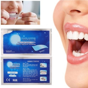 Отбеливающие полоски для зубов 3D White Teeth Whitening Stripes (упаковка: 7 комплектов полосок) - фото 1 - id-p181596476