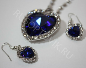 Комплект ожерелье и серьги Сердце Океана - фото 1 - id-p181597518