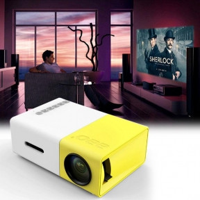 LED Projector портативный переносной проектор светодиодный Aao YG300 (домашний кинотеатр) от сети 220В (без - фото 1 - id-p181595470