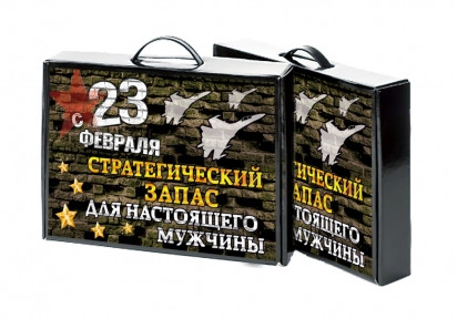 Мужские носки в подарочном кейсе, хлопок (10 пар) Стратегический запас 23 февраля - фото 1 - id-p181595543