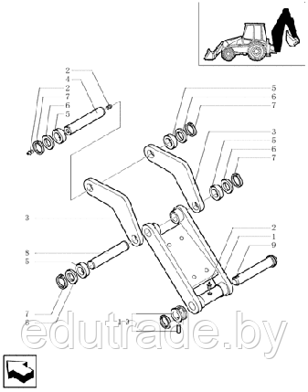 85815517, 85813469 палец крепление тяги ковша к рукояти New Holland,CASE, фото 2