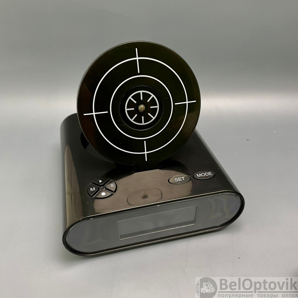 Будильник-мишень, часы Gun Alarm Clock, 3 в 1. Черный - фото 4 - id-p196601654