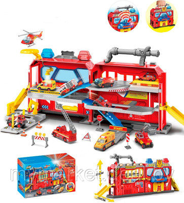 Детская игрушка паркинг гараж, парковка Пожарная станция - фото 1 - id-p196605159
