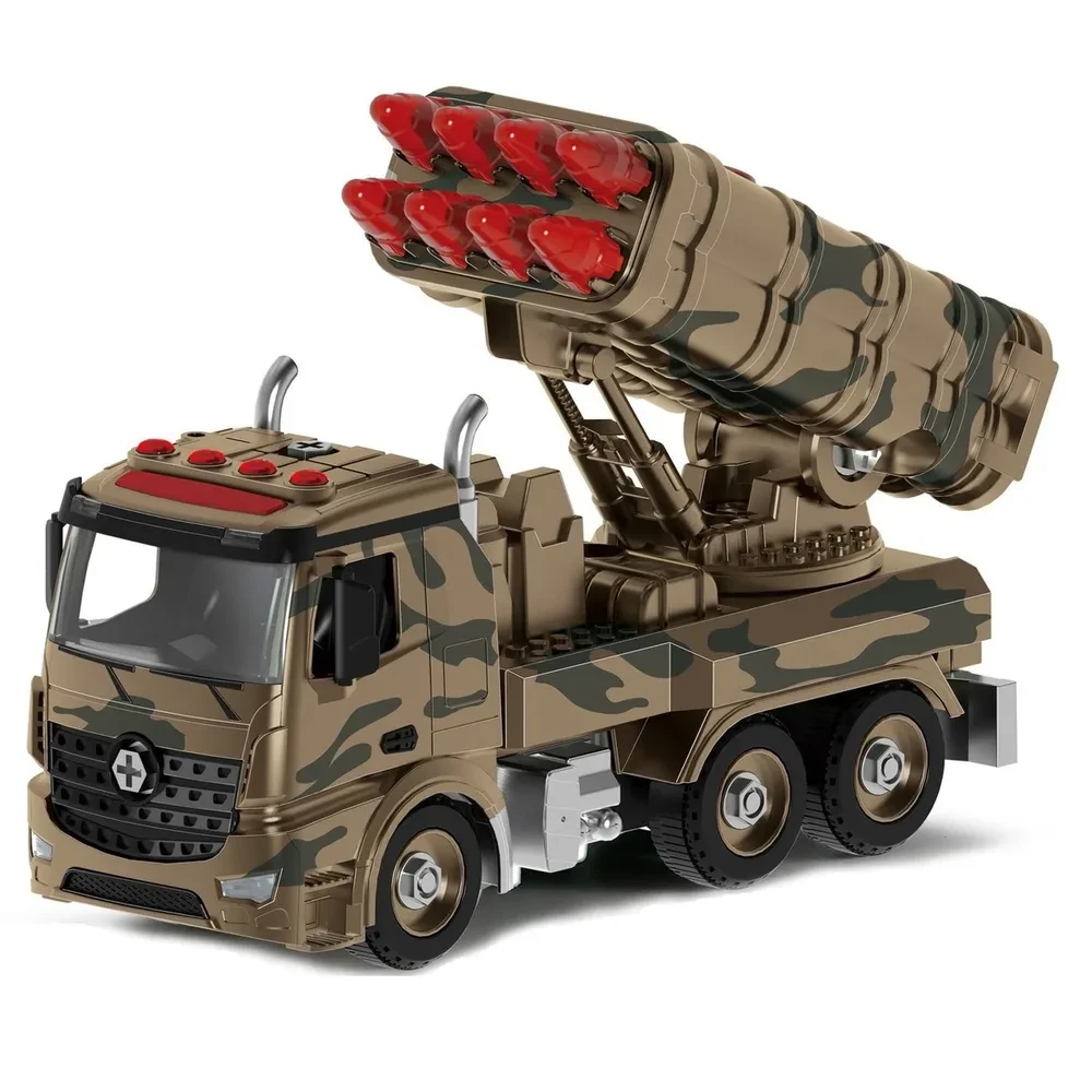 Военная машина-конструктор с ракетной установкой фрикционная свет звук Funky toys - фото 1 - id-p196607972