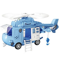 Полицейский вертолет-конструктор свет звук 32см Funky toys
