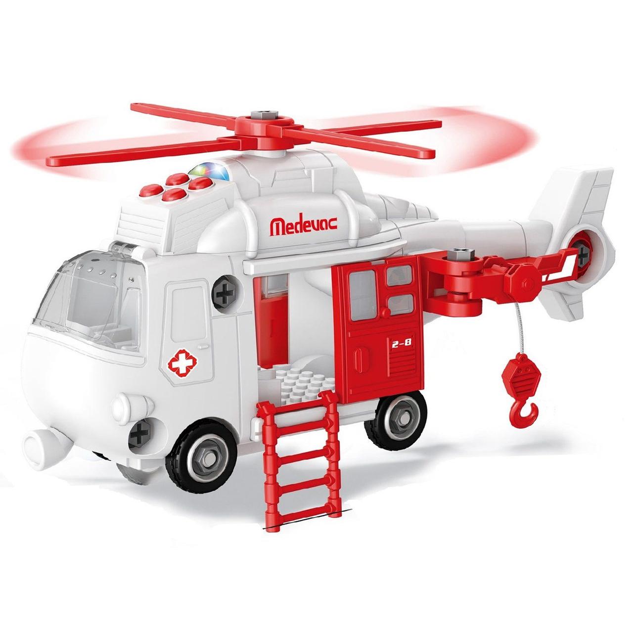 Спасательный вертолет-конструктор свет звук 32см Funky toys - фото 1 - id-p196608859