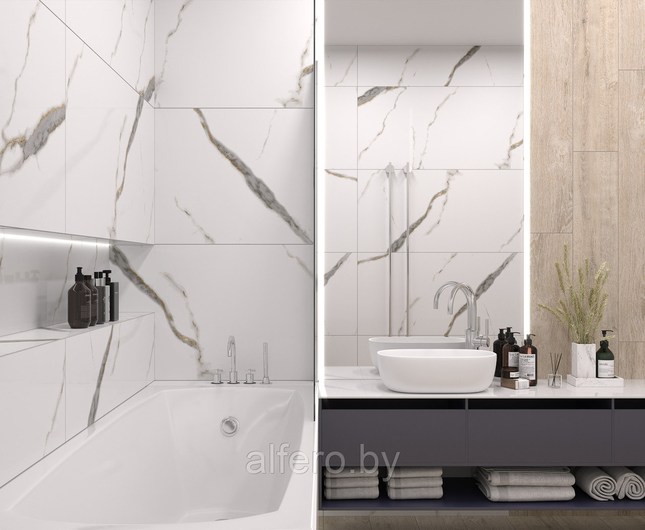 Керамогранит Laparet 60x60 Golden White Statuario Polished рект. 57,6 м2 (1к=4)