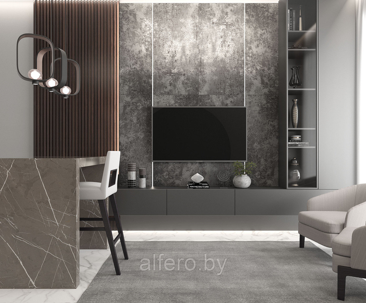 Керамогранит Laparet 80x80 Milkyway Anthracite Metallic рект. 61,44 м2 (1к=3)