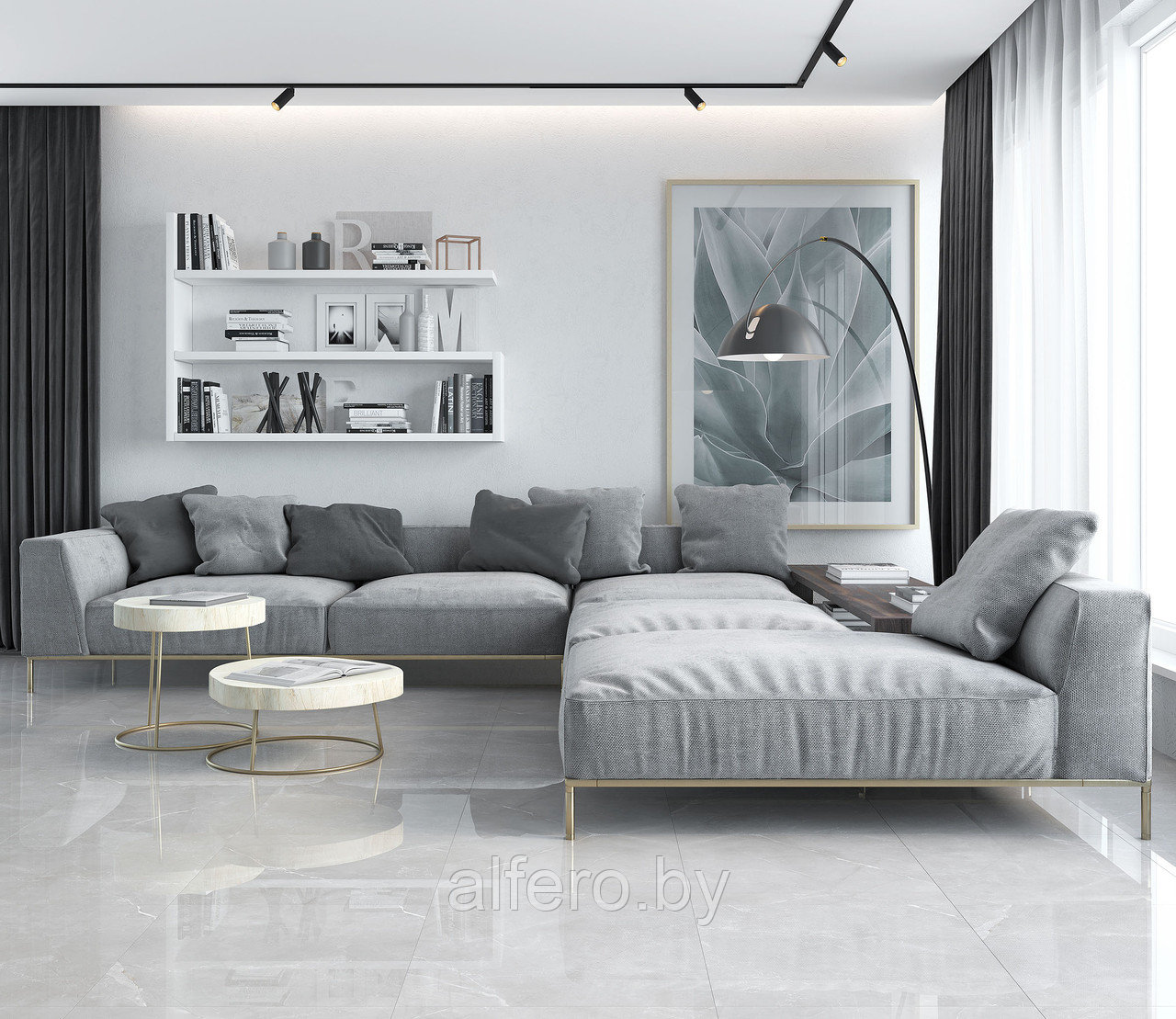 Керамогранит Laparet 60x60 Vitrum Grigio Polished рект. 54,72 м2 (1к=4)
