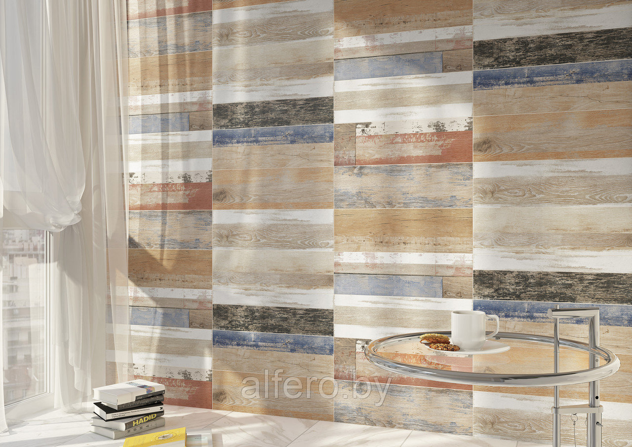 Керамогранит Cersanit Colorwood многоцветный рельеф 18,5x59,8