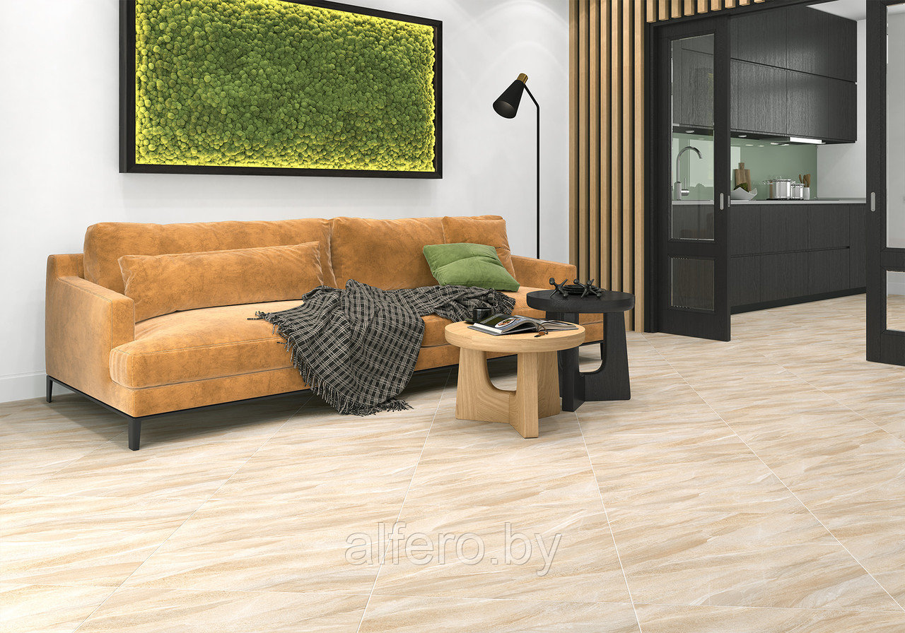 Керамогранит Alma Ceramica Slate Rock 600*600 (беж), GFU04SLR40L лапатир. рект.