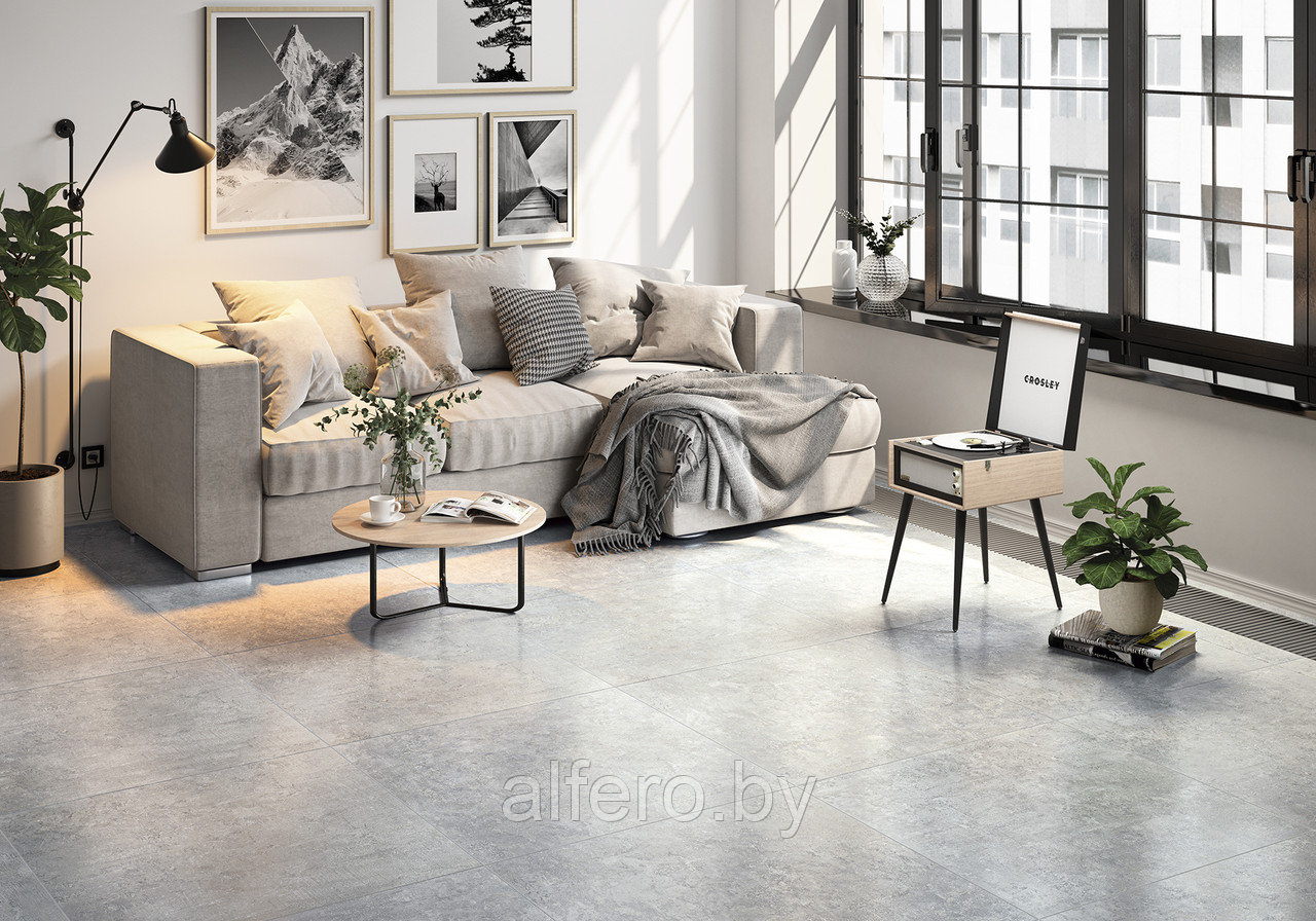 Керамогранит Alma Ceramica Micas 570*570 (серый), GFU57MCS70L лаппатир. рект.