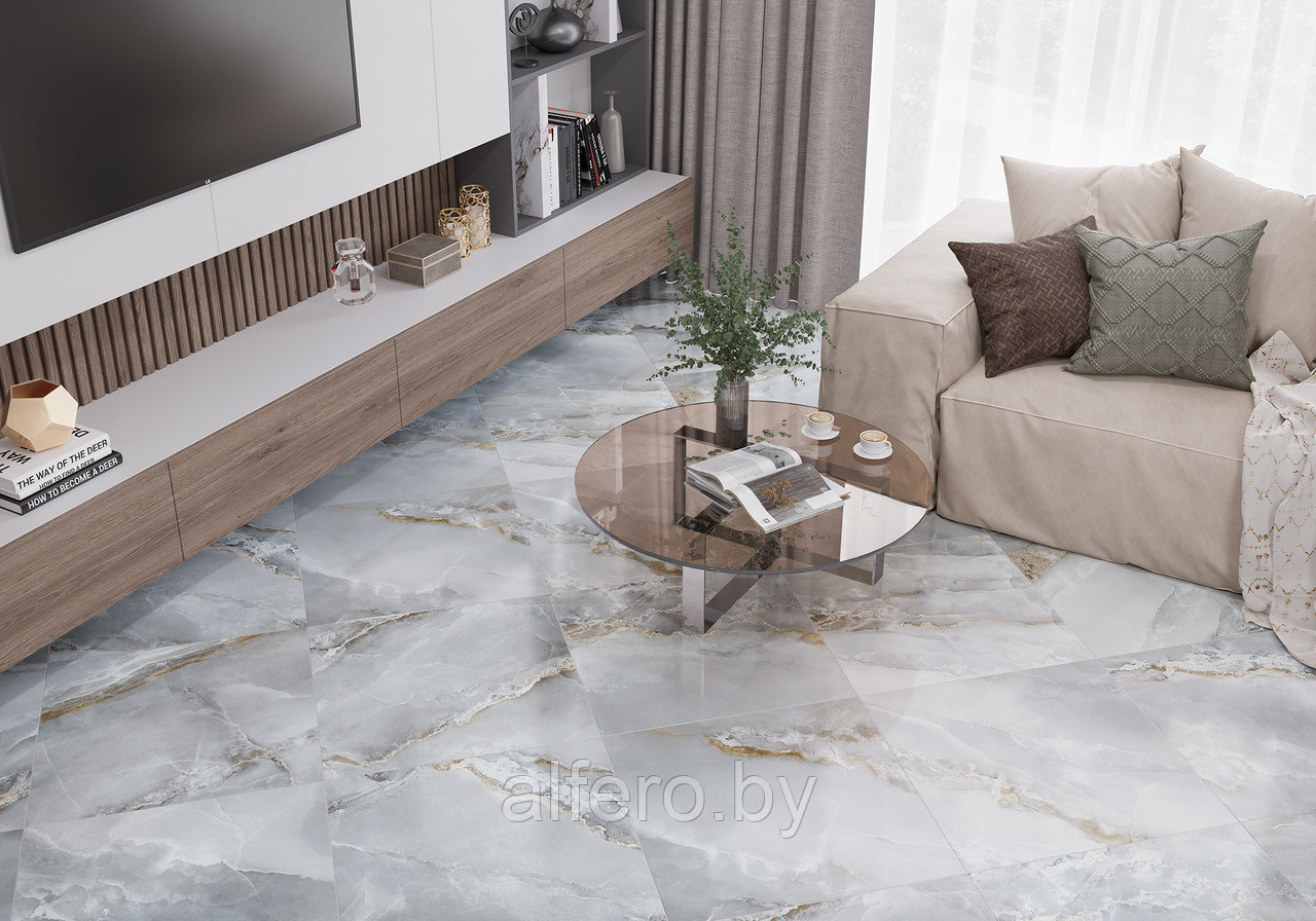 Керамогранит Alma Ceramica Orlando 570*570 (серый), GFU57ORD07L лаппатир. рект.