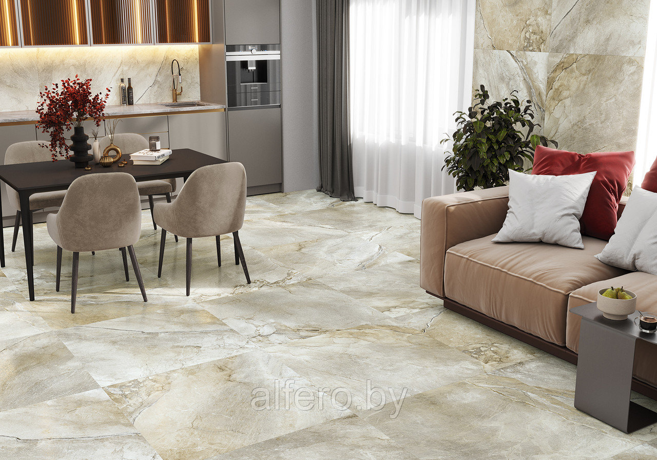 Керамогранит Alma Ceramica Vulcano 570*570 (бежевый), GFU57VLC04L лаппатир. рект.