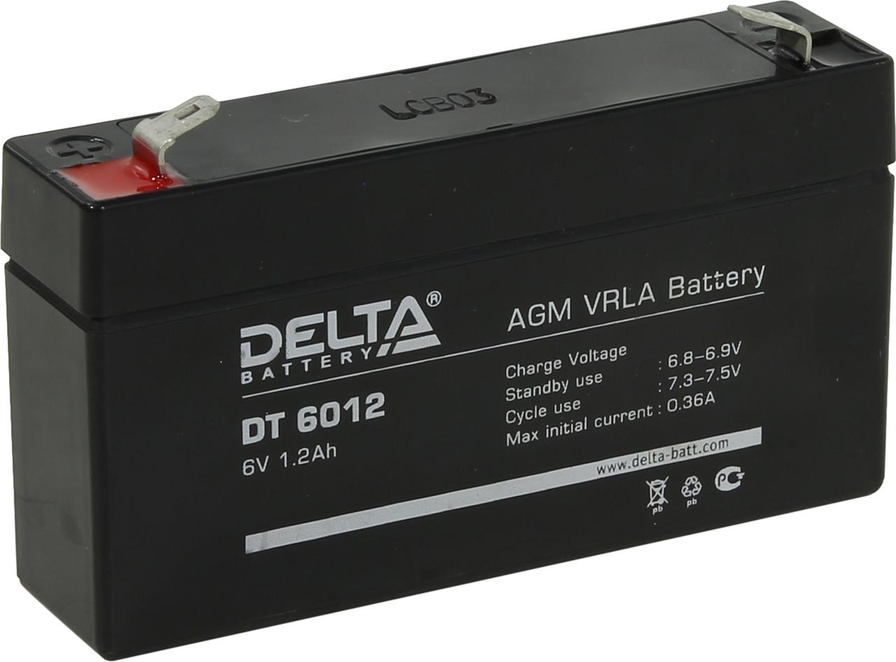 Аккумулятор Delta DT 6012 (6V, 1.2Ah) для слаботочных систем