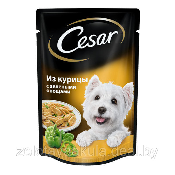 Корм Cesar для взрослых собак Курица с зелеными овощами в соусе, 85гр - фото 1 - id-p196623411