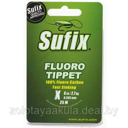 Леска флюорокарбоновая Sufix Fluoro Tippet Clear 25м 0,158мм - фото 1 - id-p196617124