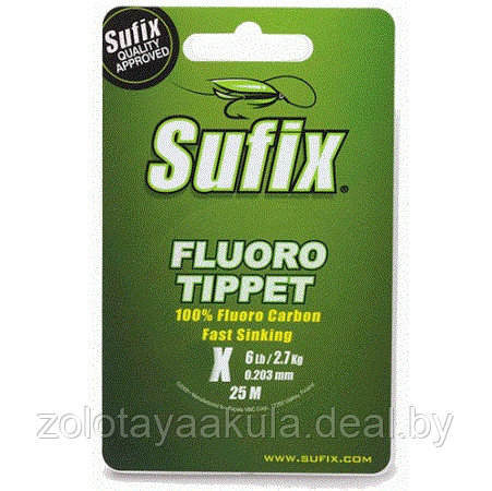 Леска флюорокарбоновая Sufix Fluoro Tippet Clear 25м 0,295мм - фото 1 - id-p196617126