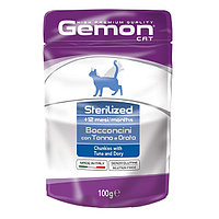 Gemon Корм Gemon Cat Sterilised Adult Tuna/Dory для стерилизованных котов тунец и дори, 100г