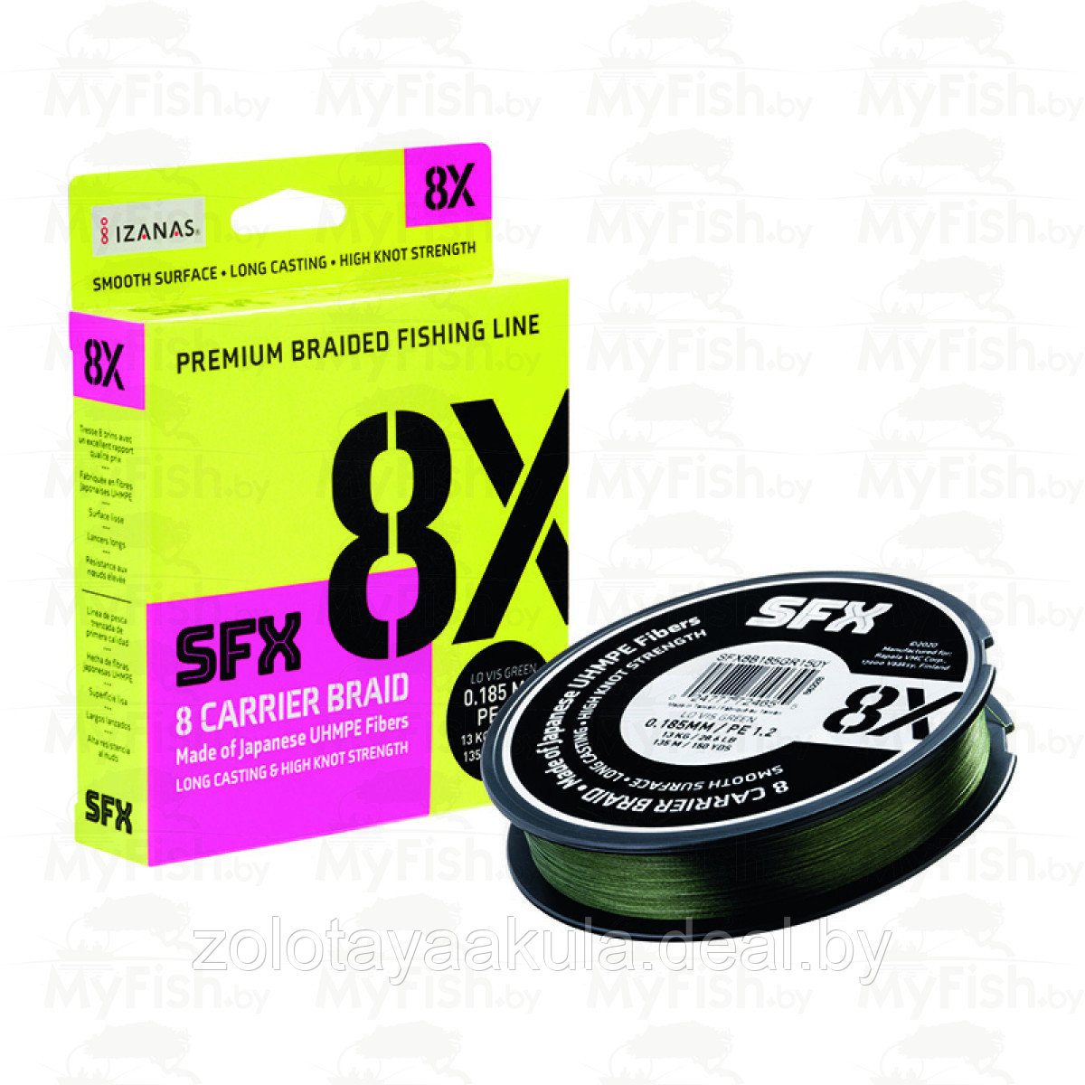 SUFIX Леска плетеная SFX 8X зеленая 135м 0,185мм - фото 1 - id-p196617164