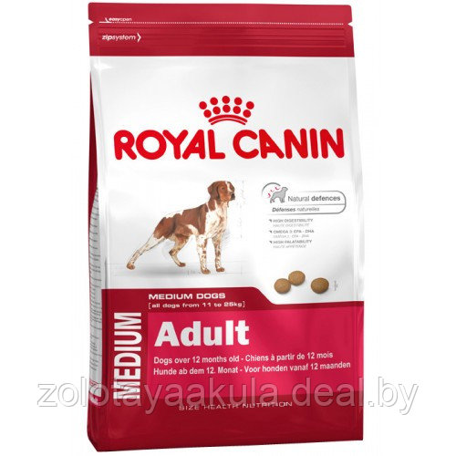 Корм в развес ROYAL CANIN Medium Adult для взрослых собак средних пород от 12 месяцев, 1кг - фото 1 - id-p196619363