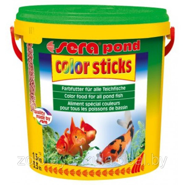 Корм в развес SERA Pond Color Sticks Для усиления окраса крупных и прудовых рыб, 1кг