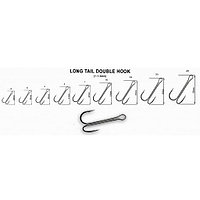 Двойной крючок Crazy Fish Long Tail Double Hook №4, 5шт