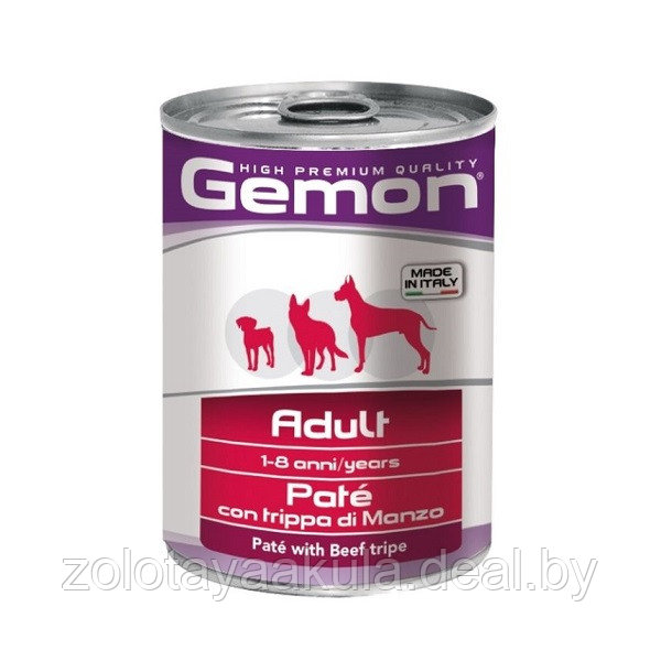 400гр Gemon Dog Adult PATE Beef Tripe Консерв. корм для собак, паштет с говяжьим рубцом