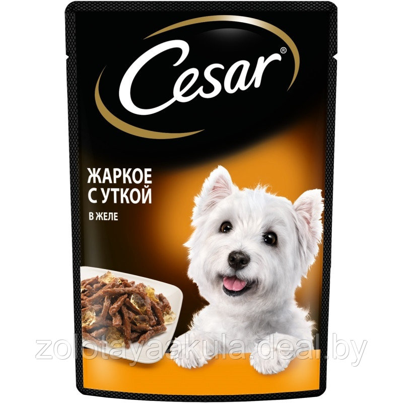 Корм Cesar для взрослых собак Жаркое с уткой в желе, 85гр - фото 1 - id-p196619396