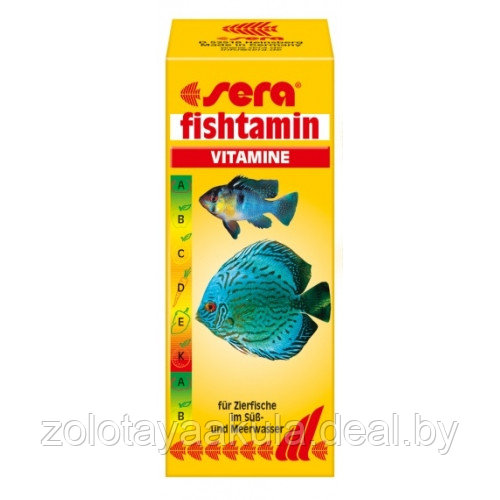 SERA Fishtamin 15 ml, витаминная добавка для рыб - фото 1 - id-p196620405