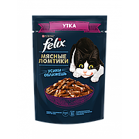 Felix Корм для кошек FELIX мясные ломтики с уткой 75гр