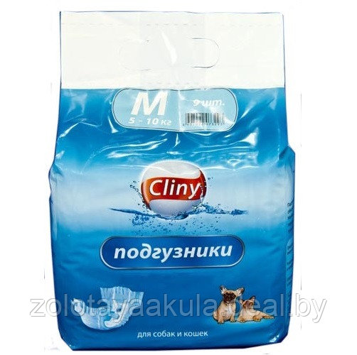 Подгузники Cliny для собак и кошек 5-10кг размер M 1шт