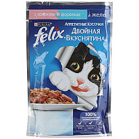 Корм для кошек FELIX двойная вкуснятина с лососем и форелью 75гр