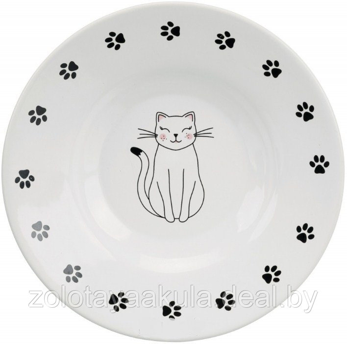 Миска TRIXIE керамическая для плоскомордых кошек 0,2л 15см, белая - фото 1 - id-p196619545