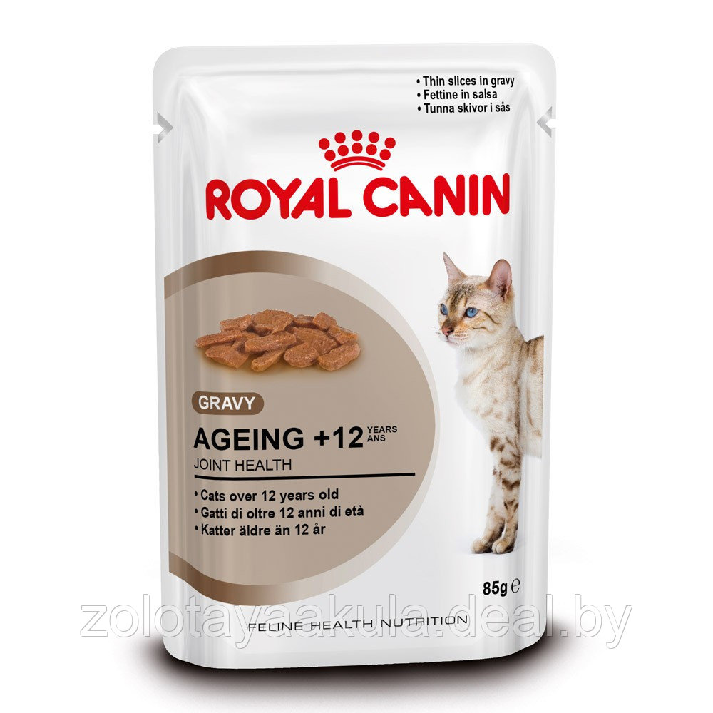 85г Влажный корм ROYAL CANIN Ageing +12 для взрослых кошек старше 12 лет, в соусе (пауч) - фото 1 - id-p196620734