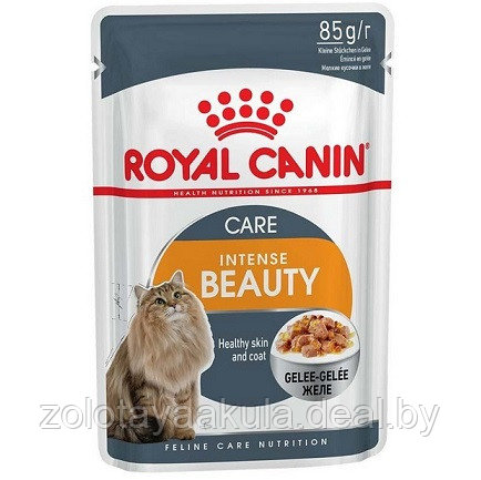 Корм ROYAL CANIN Intense Beauty в желе 85г для поддержания красоты шерсти взрослых кошек - фото 1 - id-p196620739