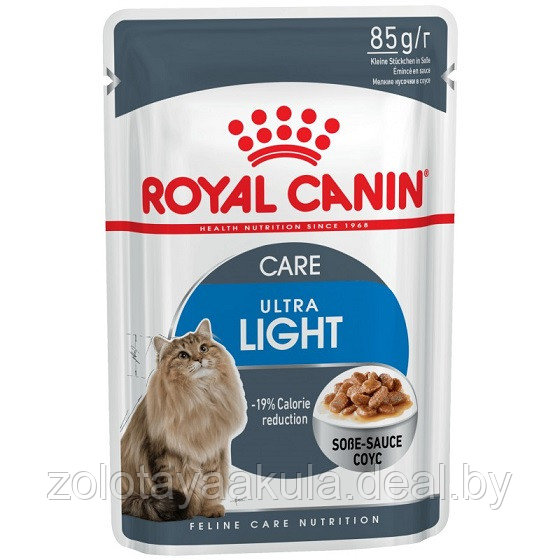 Корм ROYAL CANIN Ultra Light в соусе 85г для контроля веса у взрослых кошек - фото 1 - id-p196620756