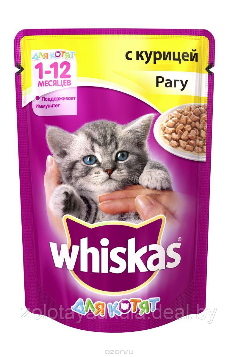 Корм для котят WHISKAS рагу курица 75г - фото 1 - id-p196620798