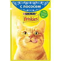 FRISKIES Корм для кошек FRISKIES 85гр с лососем в подливе