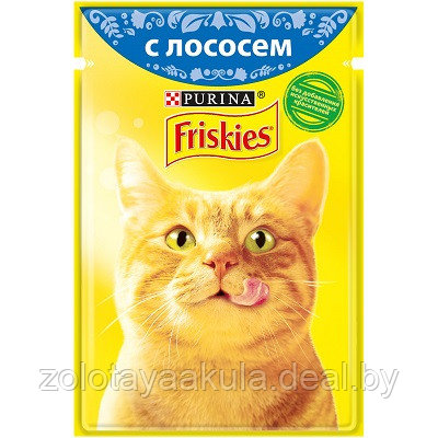 FRISKIES Корм для кошек FRISKIES 85гр с лососем в подливе - фото 1 - id-p196620813